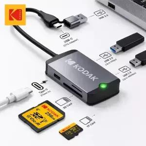 코닥 USB C 허브 타입-C 포트와 마이크로SD 카드 어댑터 리더기(휴대폰 태블릿 맥북 노트북용) OTG 필요