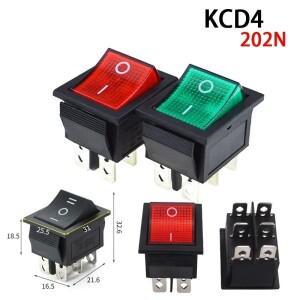 KCD4 로커 스위치 On Off 6 핀 Led 4 16A 250V T85 20A 소형 6Pin 빛 2 램프 10A 로켓