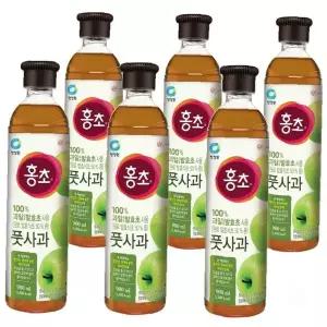 사과발효초 음료베이스 900ml 6병 건강식초 희석용 새콤달콤 홍초원액 대용량