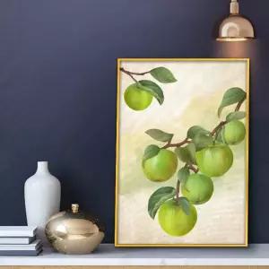 부자되는 풍수 사과 그림 액자 A3goldAL2