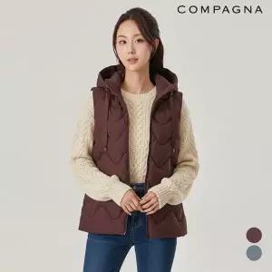 [꼼빠니아] 퀼팅 후드넥 덕다운 베스트_CABW0-WIV900