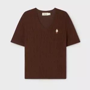 [후아유][AK분당점] [후아유] Steve V-neck Cable Short Sleeve Sweater/WHKAG2411F