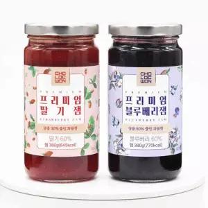 초록원 프리미엄과일잼 380g x 2개 딸기잼 블루베리잼