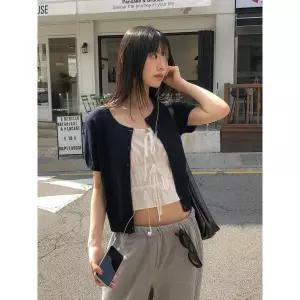 [후아유][AK수원점] [후아유] 여성 Punching Skashi Short Sleeve Cardigan WHCKG2522F