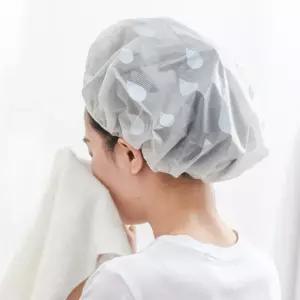 큐티 물방울 샤워캡(블루) 헤어캡 헤어밴드 샴푸캡 목욕용품