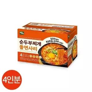 백제 순두부 찌개 쫄면 410g x 4개