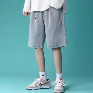 남성 밴딩 데님 반바지 편안한 깔끔