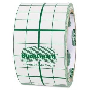 BookGuard 클리어 책 수리 테이프, 2인치 x 10야드 | 책등, 표지, 경첩, 페이지용 그리드 라이너가 있는 클리어 매트 비닐 책 제본 테이프. 미국산