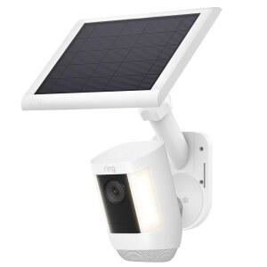 Ring Stick Up Cam / Spotlight Cam / Plus / Pro(배터리)와 호환되는 태양광 패널 및 카메라용 범용 2-in-1 벽걸이 마운트, Blink, Arlo, Eufy, Wyze와 호환 가능하며 360 회전이 가능한 흰색 태양광 패널 마운트입