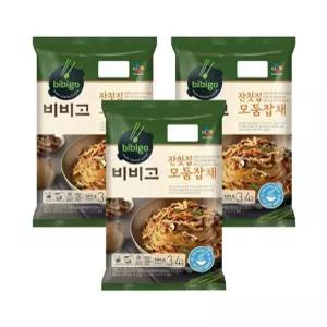 서치B2 즉석식품 즉석요리 잔칫집모둠잡채 비비고 644g 3개 즉석밥 자취생 생활