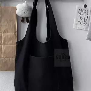 디피몰 캔버스 에코백 블랙 캔버스가방