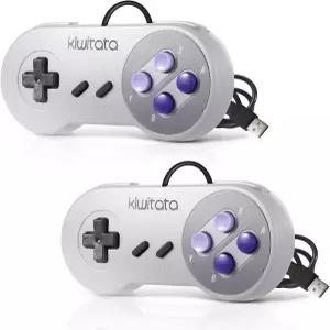 KIWITATA 2X 클래식 SNES USB 컨트롤러 PC 게임용 레트로 유선 에뮬레이터 Windows XP 7 8 11 및 Mac