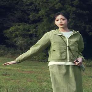 알래스카 여성 경량 후드 립스탑 크롭 바람막이PAF2JJ2402