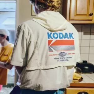 코닥 KODAK 브리즈팝 쿨 반팔 후드 아노락 IVORY