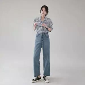 [하프클럽/]하이웨스트 베이직 스트레이트 데님