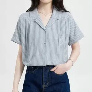 [예쎄] 오픈카라 반팔 스트라이프 셔츠(S6MBL059A)