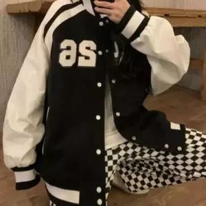 스포티 여성 야구점퍼 배색 야구잠바 오버핏 자켓