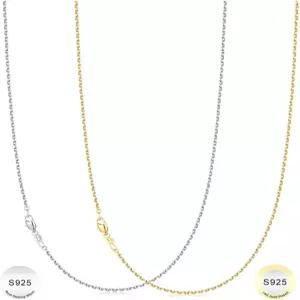 IEFWELL 14K-리얼 골드 도금 S925 스털링 실버 체인 목걸이 여성용 1.2/0.8mm 위성 비드 케이블 박스 세트