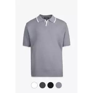 [파파브로]남성 린넨 쿨링 카라 반팔 니트 티셔츠 SO-KN-OPENKNIT