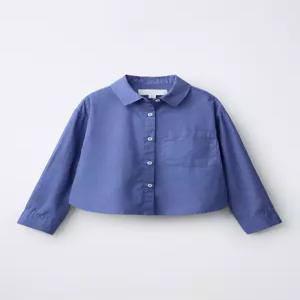 ZARA 플레인 포플린 셔츠 - 미디움 블루 5644/610/427