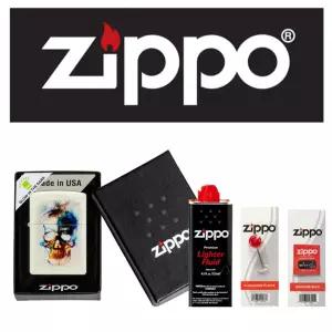 라이터 심플 야광 Dark 스컬 ZIPPO++심지+부싯돌