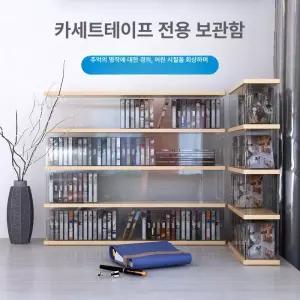 이든몰365 카세트테이프 진열장 수납함 장식장 원목 수납 대형 꽂이 음악 카세트 보관정리대