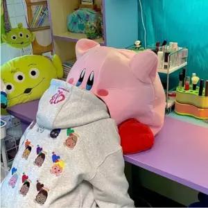 별 커비 낮잠 부드러운 선물 사무실 수면 생일 커버 기숙사 베개 쿠션 특이