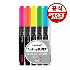 모나미 에딩슈퍼 형광펜 5색 세트 필기 학용품