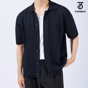 스카시 펀칭 카라 썸머 린넨 반팔 가디건 (TC033)