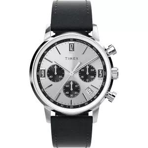 타이맥스 손목시계 남성용 마린 가죽 워치 40mm 시계