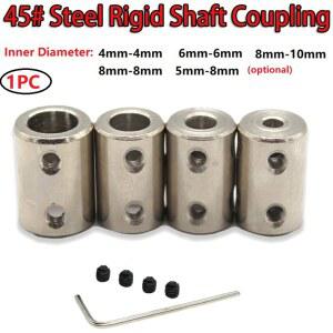 1SET 리지드 샤프트 커플 5MM 8MM 스틸 CNC 4MM 모터 10MM 슬리브 변속기 커넥터 커플러 6MM 45