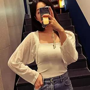 가오리핏 볼레로 여름 시스루 크롭 여성 가디건 가을 MWFHAZN7