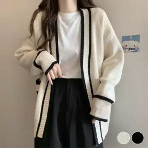 여자 라인 단추없는 가을 가디건 직장인 노버튼 아우터 YWFFRICR