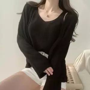 간절기 나시 여름 브이넥 가을 망사 가디건 여성 YWFJ8VH3