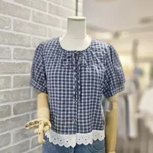 [대구백화점][레코브]레이스 체크 블라우스(LG41F7BL013X)