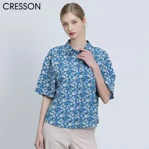 [크레송(CRESSON)] 아트웍 잔꽃무늬 반팔 셔츠 (택가격: 158000원)