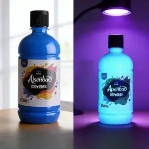 슈퍼 밝은 발광 형광 페인트 500ml 수성 야광 분말 아트 안료 핸드 페인팅 DIY 프로젝트 벽 장식용