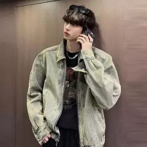 [하프클럽/]청자켓 루즈핏 밑단 스트링 오버핏 데님 재킷 빈티지 스타일