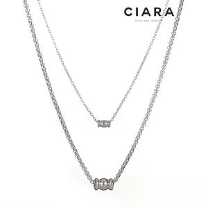 CIARA 써지컬스틸 Perugia 볼링크 더블 체인 목걸이 2SET
