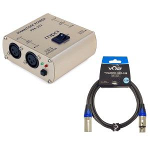 [MPA] PPA-202+케이블(1개) 팬텀파워 공급기 교회음향 콘덴서마이크 팬텀전원 자바라마이크 48V 12V