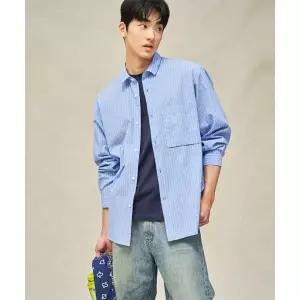 매장정품 빈폴 BEANPOLE MEN 시어서커 핀 스트라이프 셔츠 스카이 블루 (BC5364C20Q) BC5364C20Q 189859