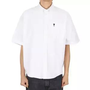아미 26SS 남성 하트로고 옥스포드 반팔셔츠 내추럴화이트 HSH823 CO0031 168