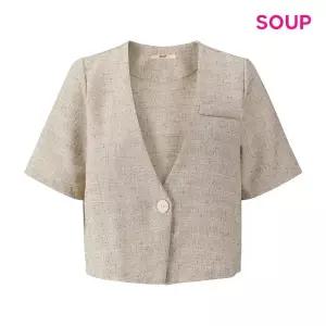 [SOUP](타임스퀘어점패션관)V넥 원버튼 썸머 보카시 자켓 (S65JK03)