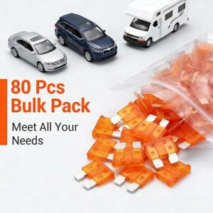 (80PCS) 5암페어 표준 퓨즈, 5A 차량용 블레이드 퓨즈 /트럭 /SUV /RV /모터사이클 /보트
