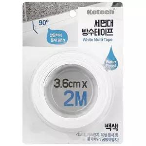 pvc방수테이프 코텍 세면대 방수테이프(백색7508) 틈새막이 3.6cmX2m