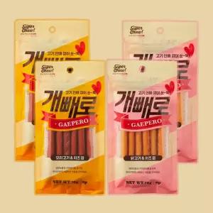 개빼로 강아지 치즈껌 280g(오리 70g x 2, 치킨 70g x 2) 부드러운간식