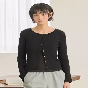 탑텐 여성 리넨블렌드 립 가디건 MSG2EC2301