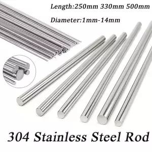스텐환봉 스텐레스봉 1/5개 304 스테인리스 스틸 막대 직경 1mm-14mm 선형 샤프트 미터법 원형 그라운드 로