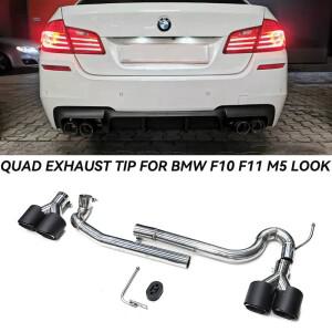BMW F10 F11 520i 523i 528i 530i용 스테인리스 스틸 듀얼 배기 파이프 (M5 스타일 쿼드 배기 팁 머플러 팁