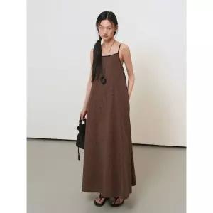 GENERAL IDEA WOMAN 체크 슬리브리스 롱 원피스 DARK BROWN / GF2LOP519 1387676